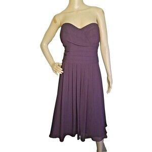 Bill Levkoff Strapless Formal Dress Womens 16 Fitted Bodice Chiffon Type EC  T38